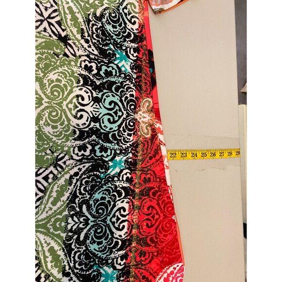 Chicos Multicolor Petite A-Line Dress Short Sleeve Stretchy V-Neck Cutout Medium - Picture 9 of 11